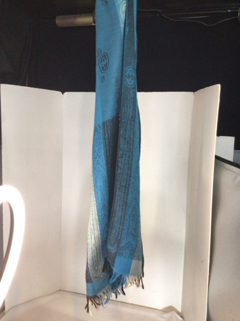 Silk Blue Stripe Scarf