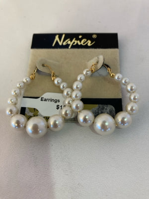 Napier White Pearl Earrings