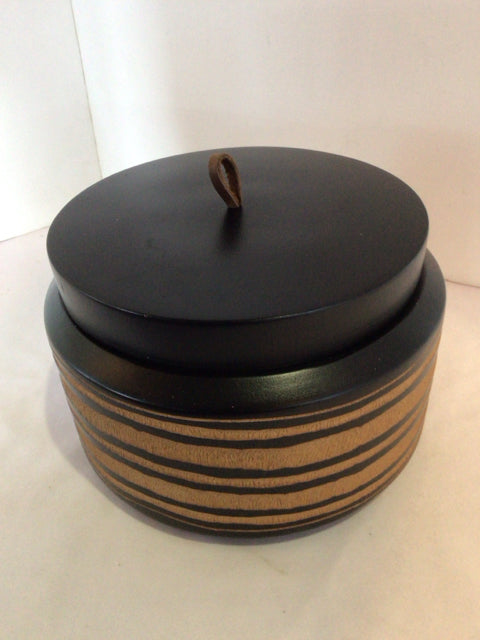 Lidded Wood Brown/black Box