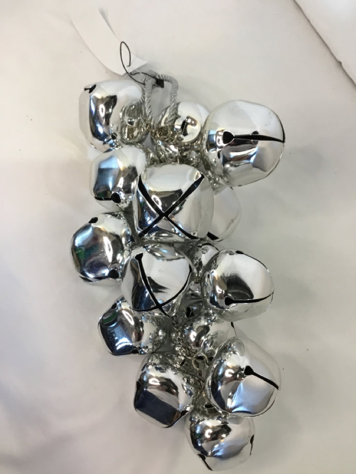 Christmas Silver Metal Bells Hanging Holiday Item