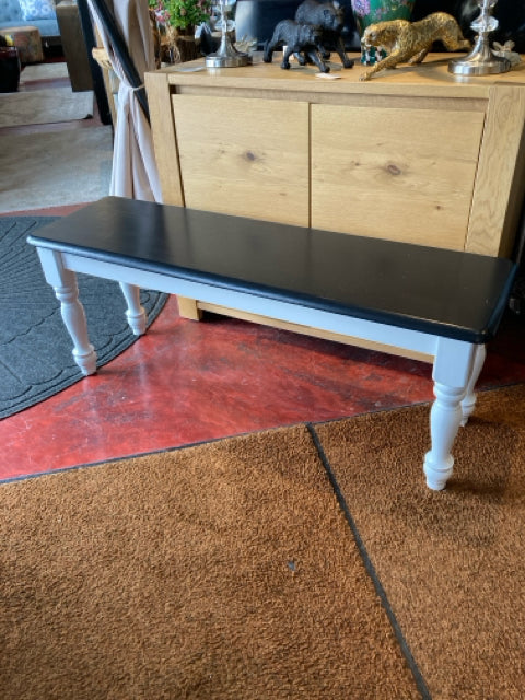 Wood Black/White Bench