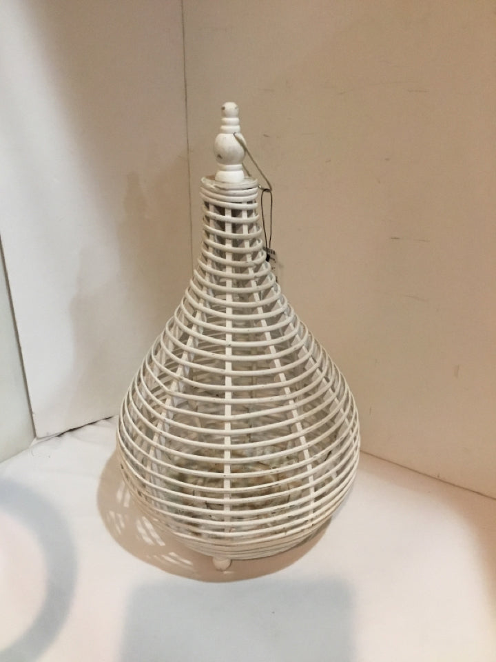 Bohemian White Wood Jar