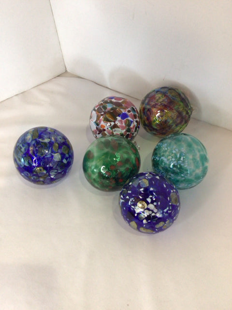Bag of Multi-Color Glass Ornaments Set of 6 Holiday Item