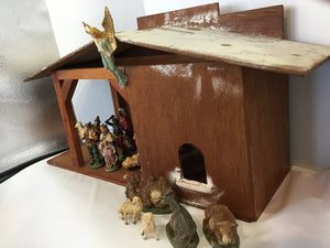 Vintage Nativity Brown/Multi Wood Holiday Item