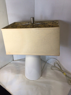 Retro White Ceramic Cylinder Lamp