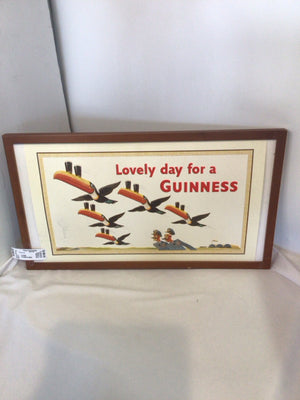 Guinness White/Orange Toucan Police Framed Art