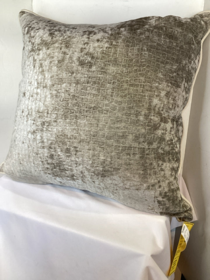 Taupe Velvet Down Reptile Pillow