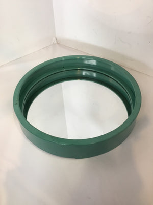 Round Teal Metal Mirrored Tray