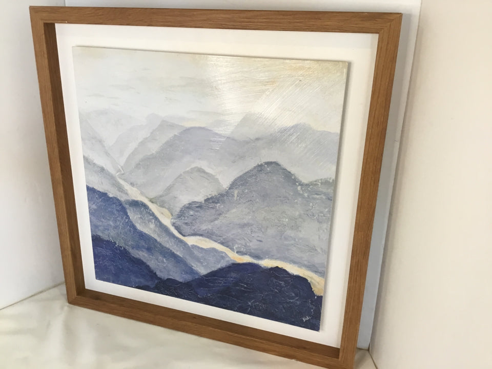 Blue/White Mountains Framed Art