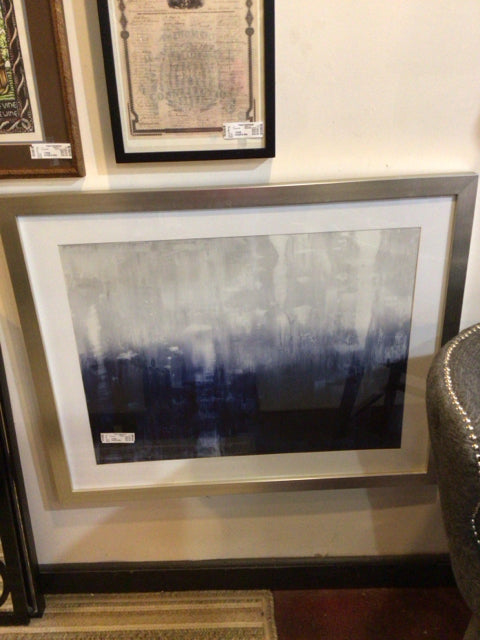 Modern Blue/Silver Framed Art