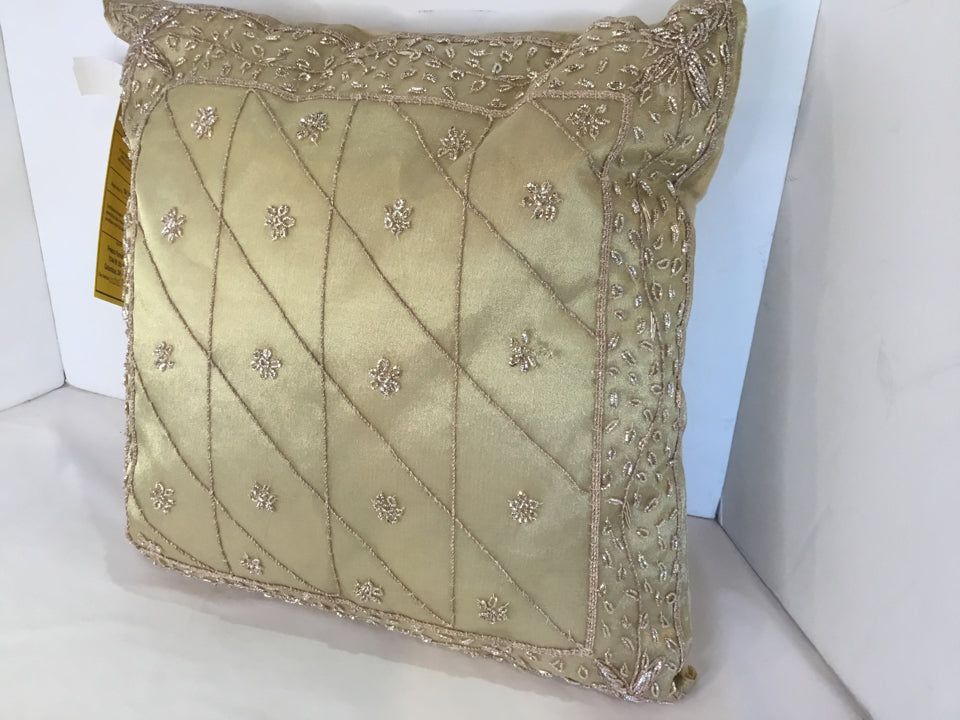 Gold Beaded Pillow