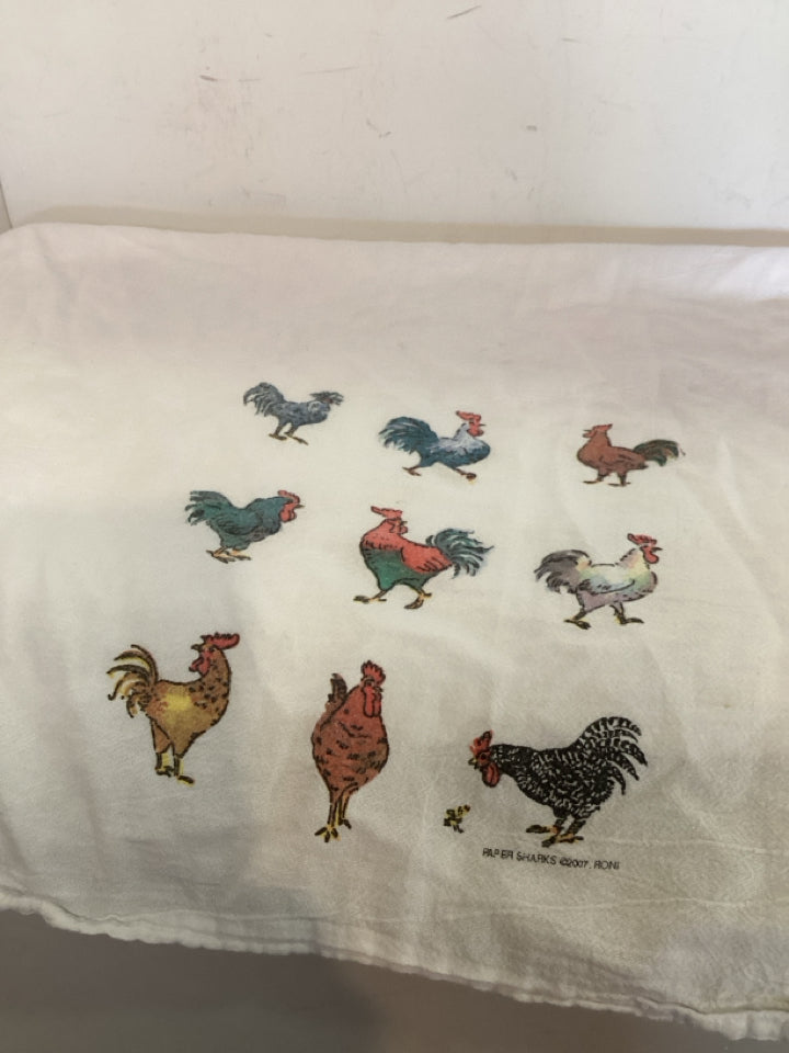 White/Multi Chicken Towel