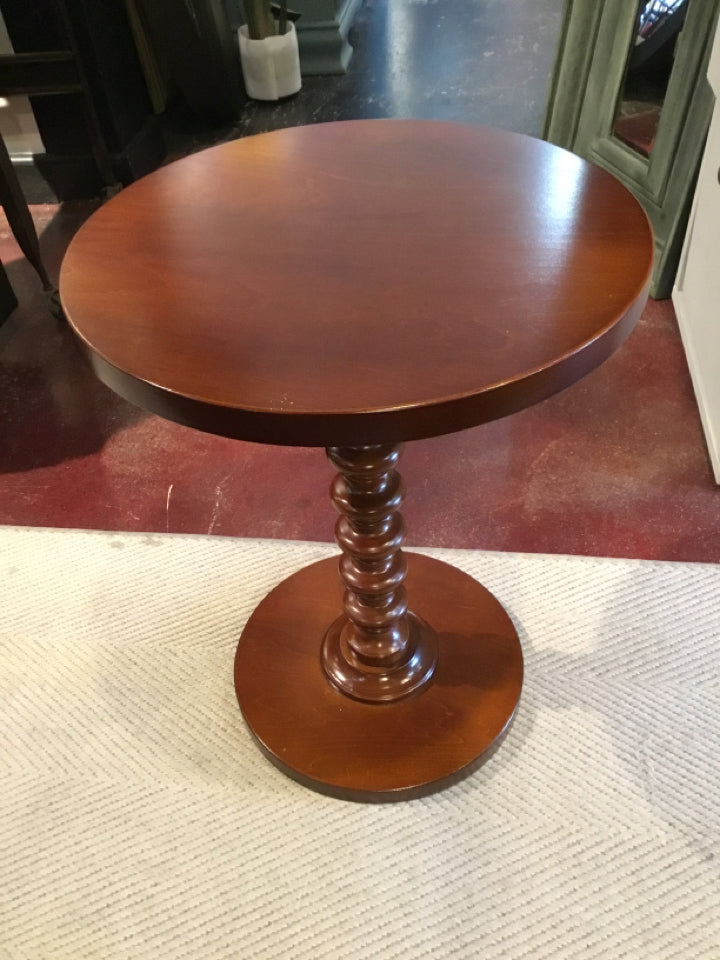 Wood Pedestal Side/End Brown Table