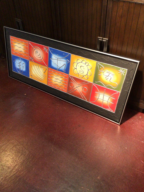 Contemporary Primary Divided Framed Art