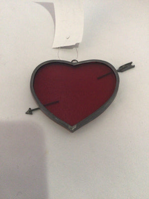 Red Glass Heart Sun Catcher