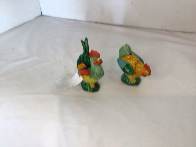 Vintage Multi Ceramic Chicken Salt & Pepper