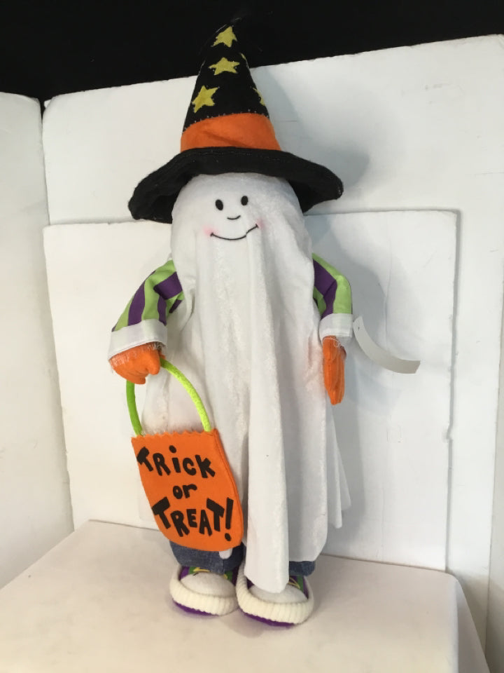 Halloween White Velour Ghost Animated Holiday Item