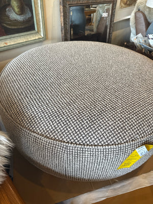 Four Hands Greige Round FootStool/Ottoman