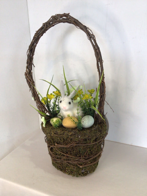 Easter Green/Brown Bunny Basket Holiday Item