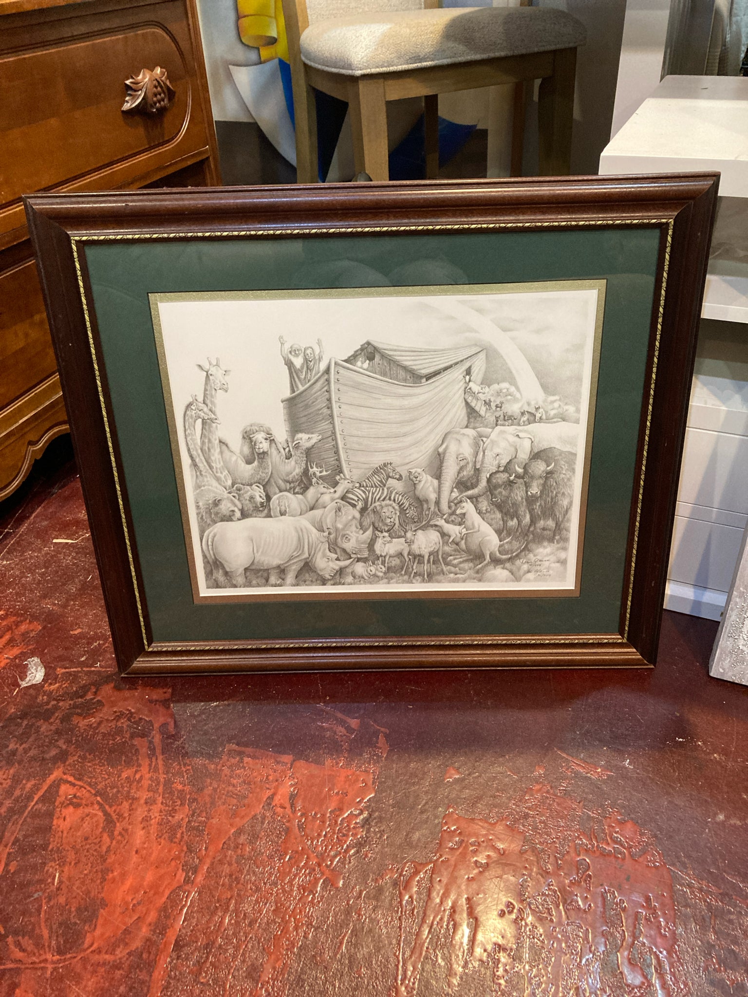 Black/White Noah's Ark Framed Art