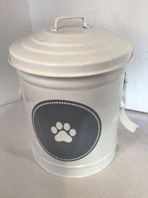 Storage White Metal Pet Can