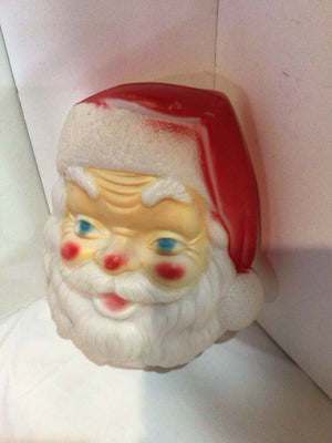 Vintage Christmas Red/white Plastic Blow Mold Santa Holiday Item