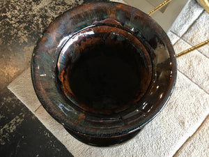 Oversized Brown Ceramic Vase