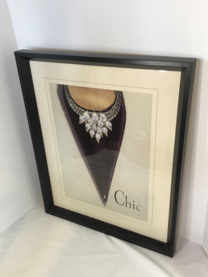 Cream/Purple Necklaces Framed Art