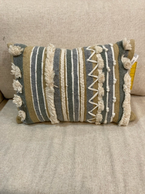 Gray/White Polyester Pillow