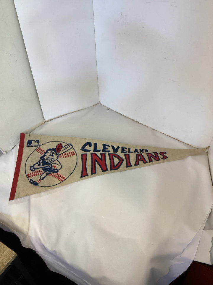 Vintage Pennant Red/white Felt Cleveland Indian Flag