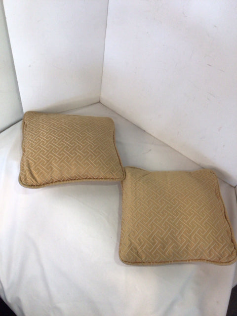 Pair Tan Greek Key Pillow Set