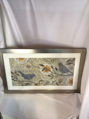 Z Gallerie Print Silver/Blue Birds Tree Framed Art