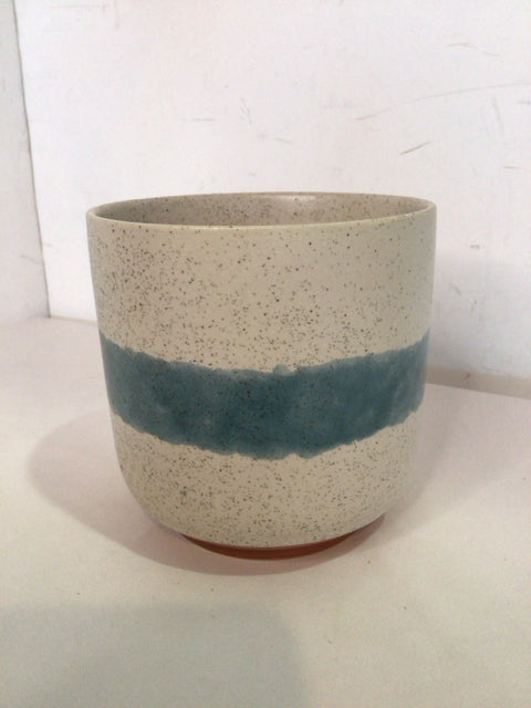 White/Blue Ceramic Planter