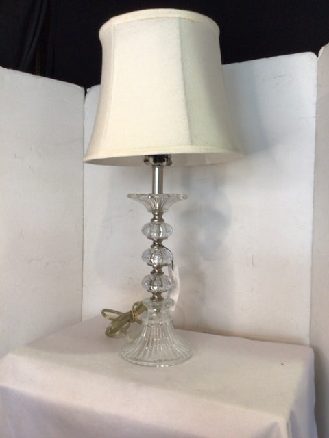 Vintage Clear Glass Scalloped Lamp