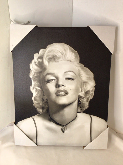 Black/White Marilyn Monroe Stretch Canvas Art