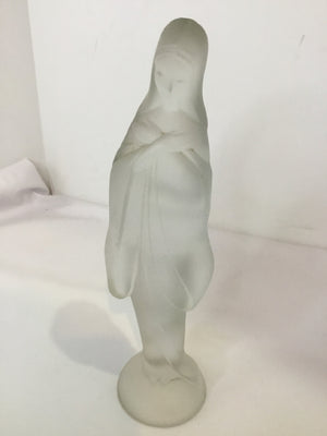 Figurine Frosted/White Glass Madonna Holiday Item