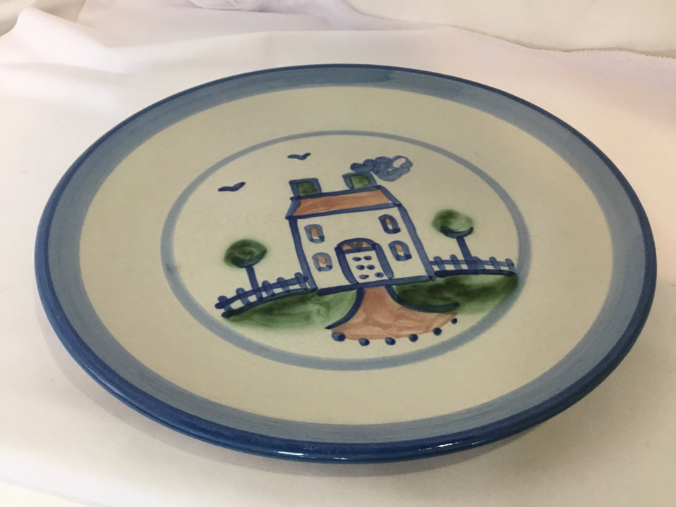 M.A. Hadley Gray/Blue Pottery Dinner Plate