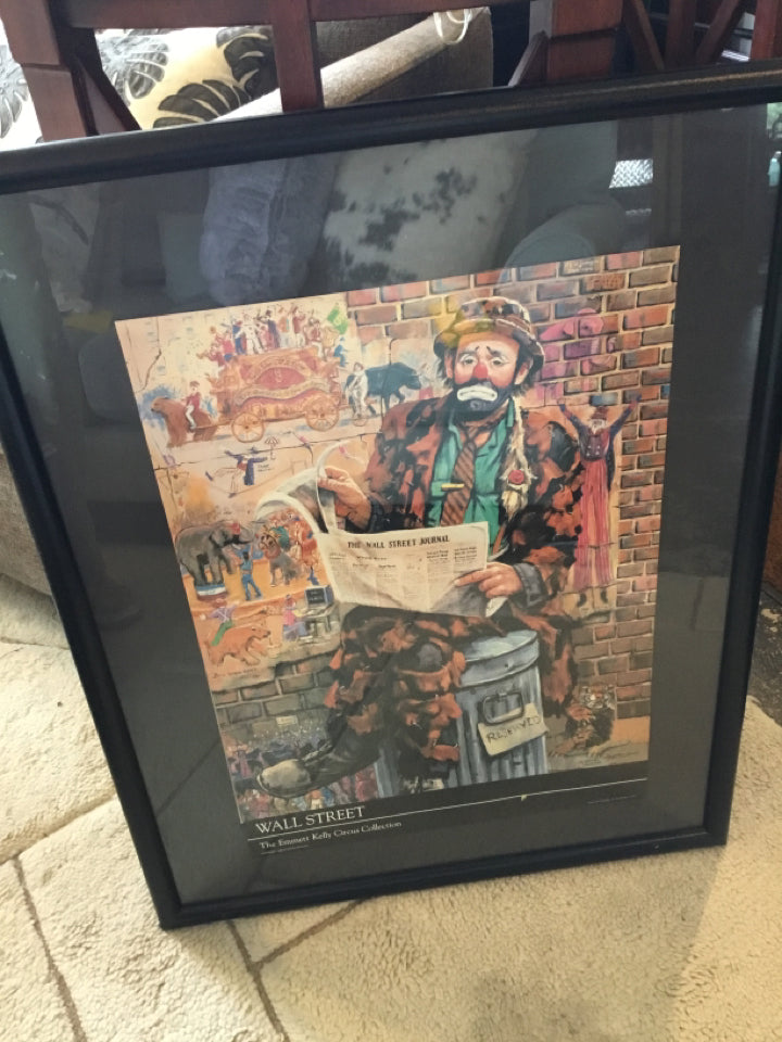 Multi-Color Clown Framed Art