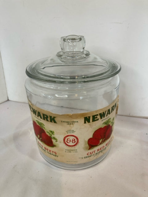 Vintage Clear Glass Lidded Jar