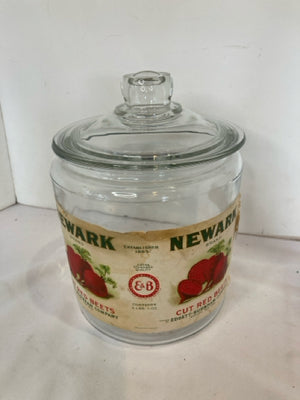 Vintage Clear Glass Lidded Jar
