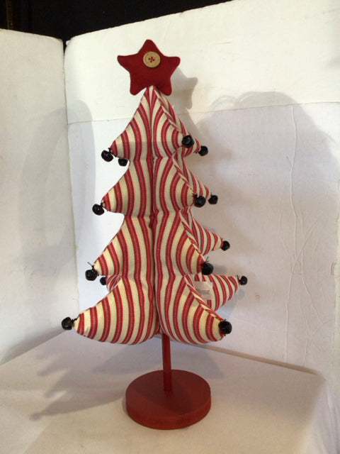 Christmas Red/white Fabric Tree Holiday Item