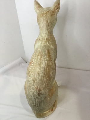 Cream Resin Cat Statue