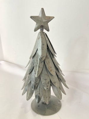 Gray Metal Christmas Tree Holiday Item