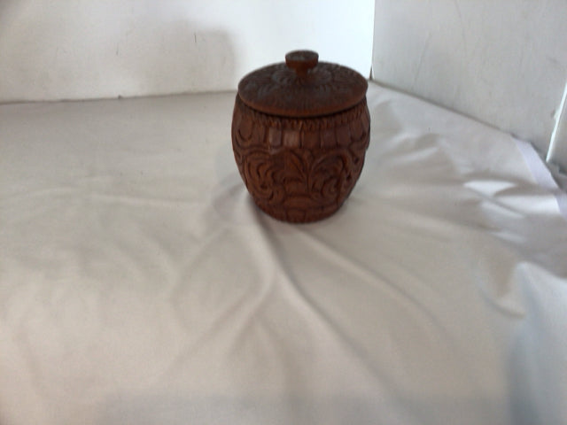 Vintage Brown Wood In Bowl Coaster Set