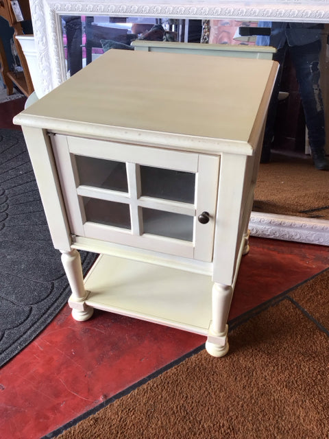 Painted Wood Night Stand End/Side Cream Table