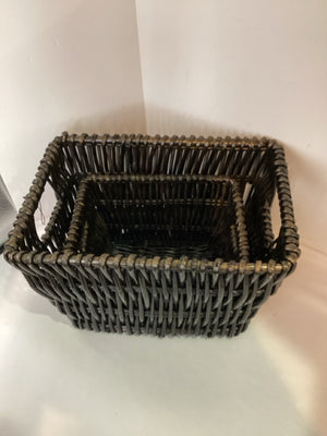 Brown Wicker Pair Basket