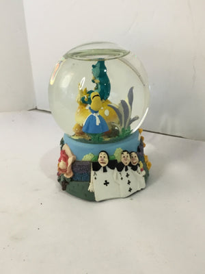 Enesco Blue/Multi Resin Alice in Wonderland Snow Globe