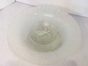 2 Piece Frosted Glass Bowl