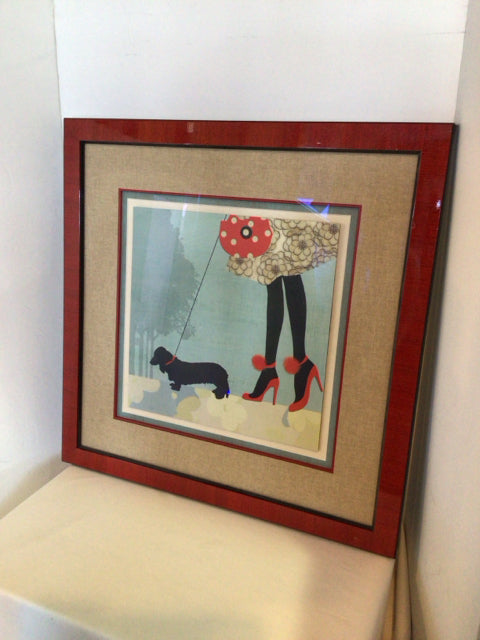 Red/Blue Dog Framed Art