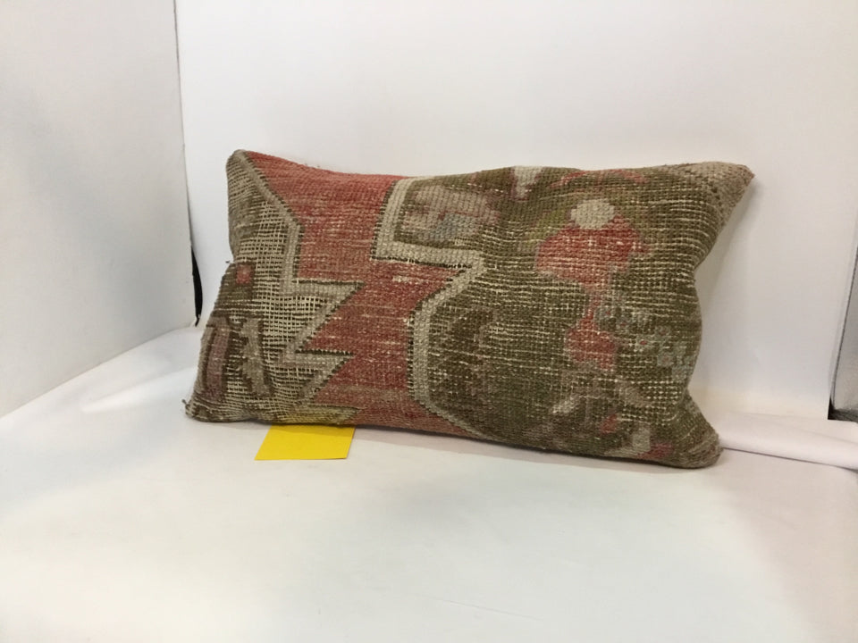 Rug Red/Beige Woven Wool Pillow